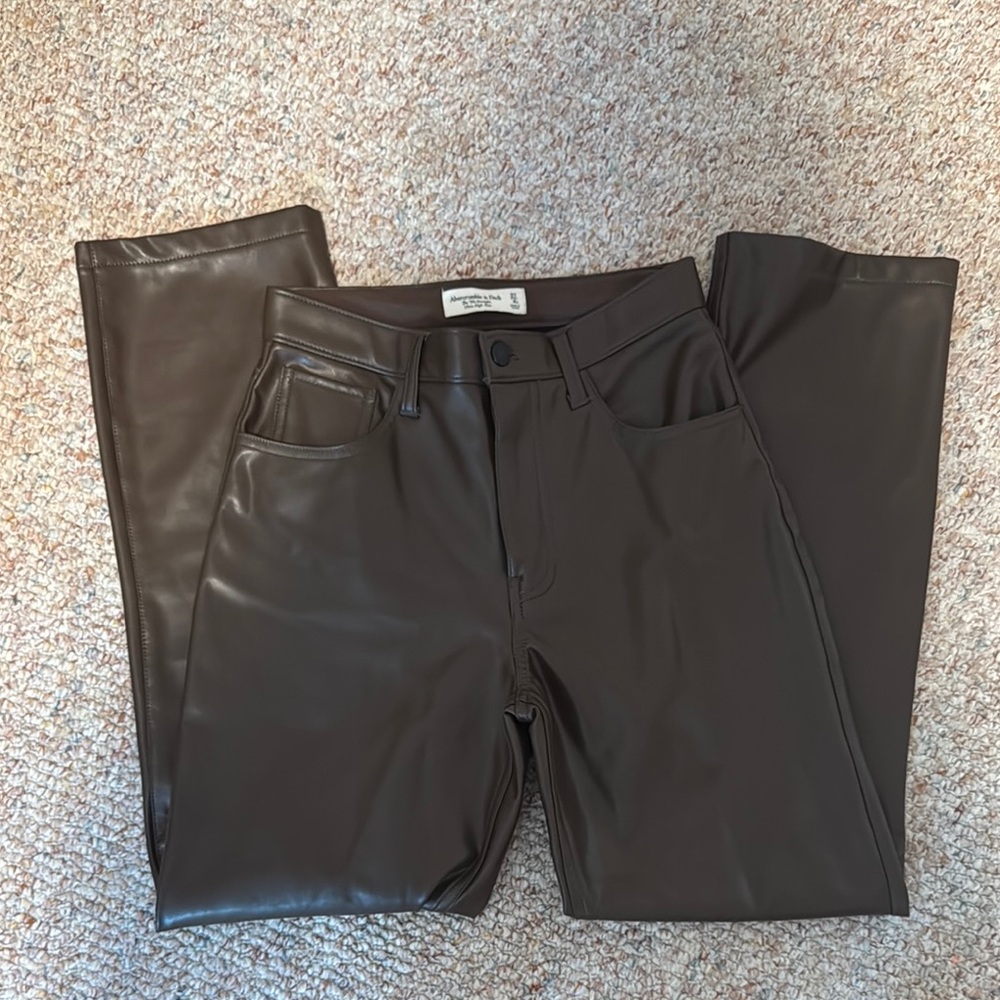 Abercrombie brown leather pants size 27/4